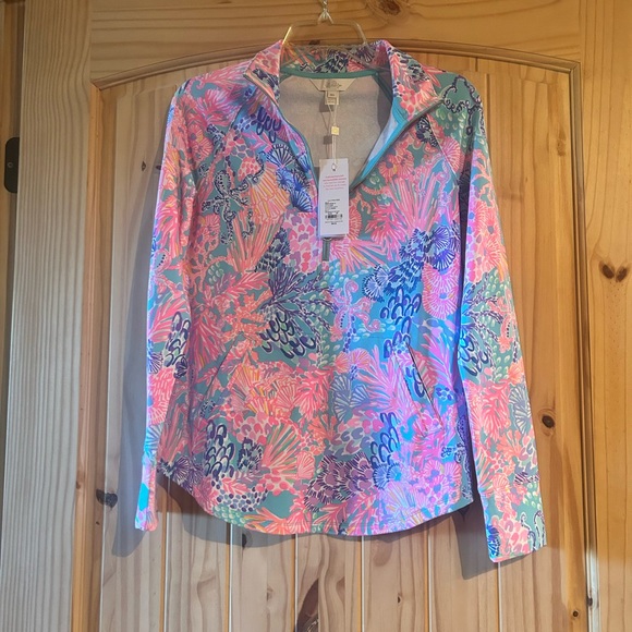 Women's Multicolor Floral Quarter-Zip popover NWT - Picture 2 of 6